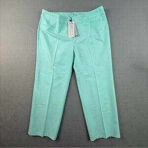 Adidas Golf Pants Women's XL High Rise Pockets Stretch Taper Leg‎ Mint Green New